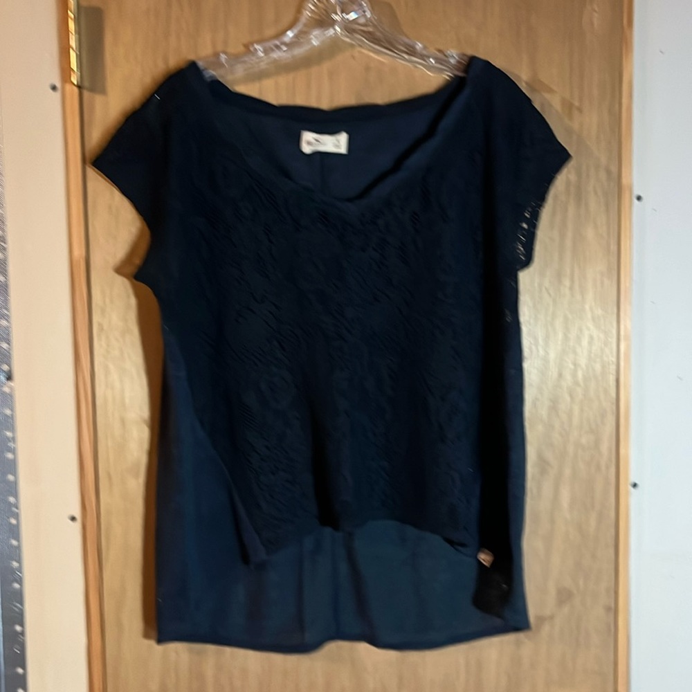 Women’s Hollister short sleeve Lg blue shirt preowned good condition